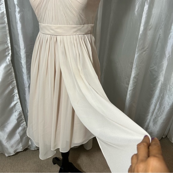 JENNY YOO Collection Bridesmaid Gown Strapless Knee Length Champagne Sz 8. - Picture 5 of 15